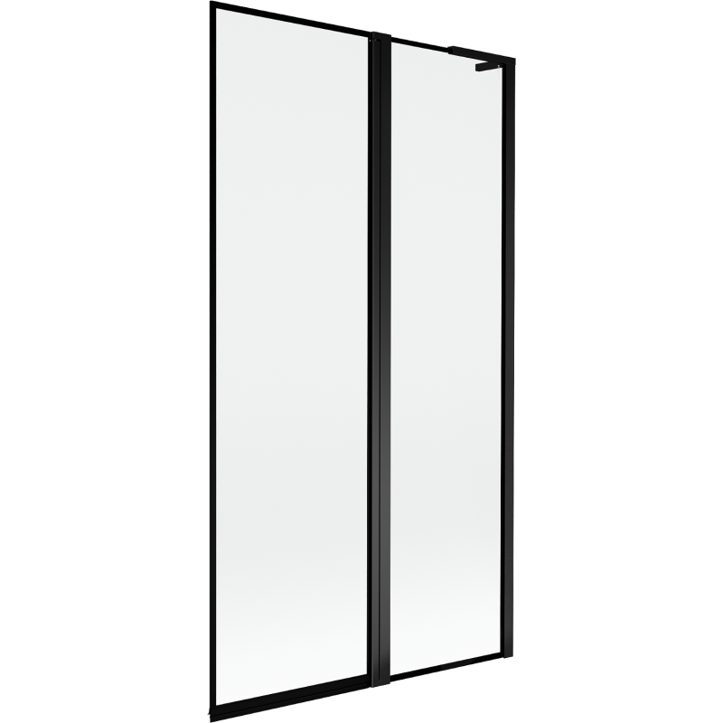 Mexen Mist L vanová zástěna 2-krídlová pravá 100 x 150 cm, čierny rám, čierna - 8A9L-100-011-70-70-P