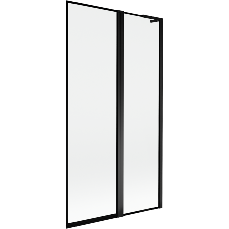 Mexen Mist L vanová zástěna 2-krídlová pravá 100 x 150 cm, čierny rám, čierna - 8A9L-100-011-70-70-P