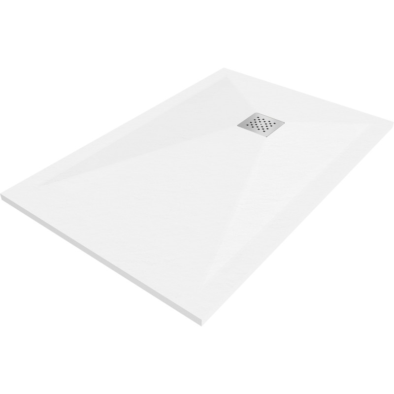 Mexen Stone+ obdĺžnikový kompozitný sprchový kút 100 x 90 cm, biely - 44109010