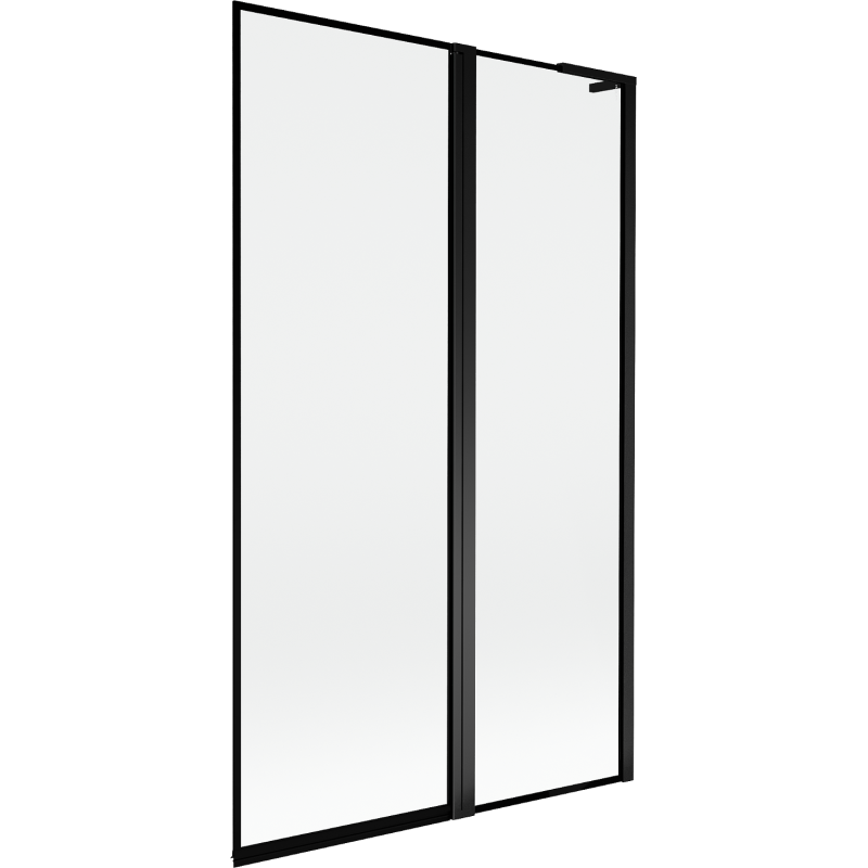Mexen Mist L vaňová zástenka 2-krídlová pravá 110 x 150 cm, čierny rám, čierna - 8A9L-110-011-70-70-P