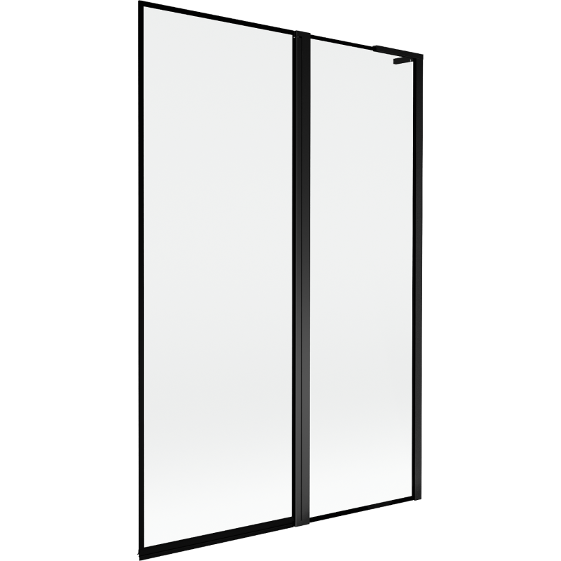 Mexen Mist L vaňová zástenka dvojkrídlová pravá 120 x 150 cm, čierny rám, čierna - 8A9L-120-011-70-70-P