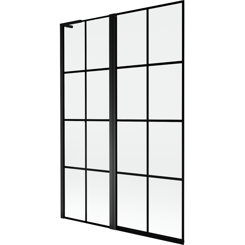 Mexen Mist L vaňová zástena, 2-dielna, ľavá 120 x 150 cm, čierna sieť, čierna - 8A9L-120-011-70-77-L