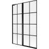 Mexen Mist L vaňová zástena, 2-dielna, ľavá 120 x 150 cm, čierna sieť, čierna - 8A9L-120-011-70-77-L