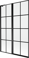 Mexen Mist L vaňová zástena, 2-dielna, ľavá 120 x 150 cm, čierna sieť, čierna - 8A9L-120-011-70-77-L
