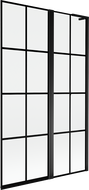 Mexen Mist L vaňová zástena 2-krídla pravá 110 x 150 cm, čierna mriežka, čierna - 8A9L-110-011-70-77-P