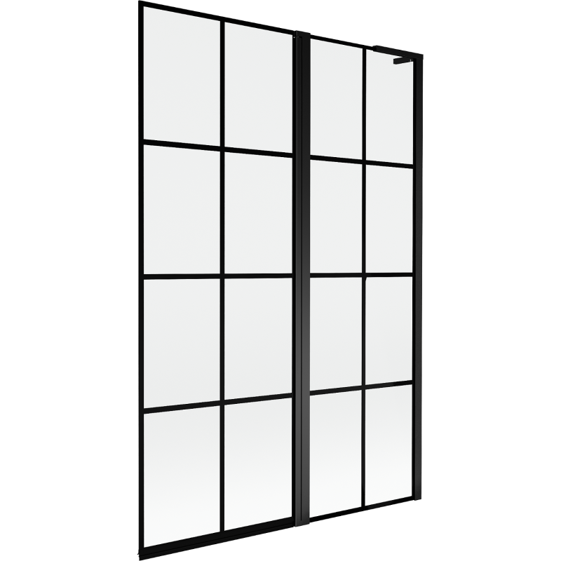 Mexen Mist L vaňová zástena 2-krídlová pravá 120 x 150 cm, čierna mriežka, čierny - 8A9L-120-011-70-77-P