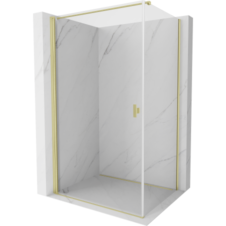 Mexen Mist-B sprchový kút otvárací 90 x 95 cm, transparentný, zlatý kartáčovaný - 8A2T-090-095-55-00