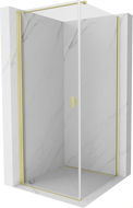 Mexen Mist-B sprchový kút 95 x 95 cm, priehľadný, zlatý kartáčovaný - 8A2T-095-095-55-00