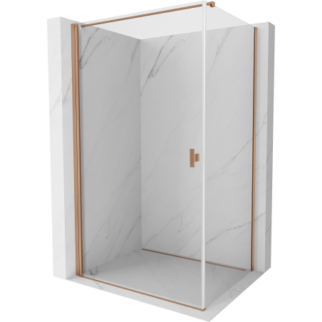 Mexen Mist-B sprchový kút s otváracími dverami 70 x 80 cm, transparentný, brúsená meď - 8A2T-070-080-65-00