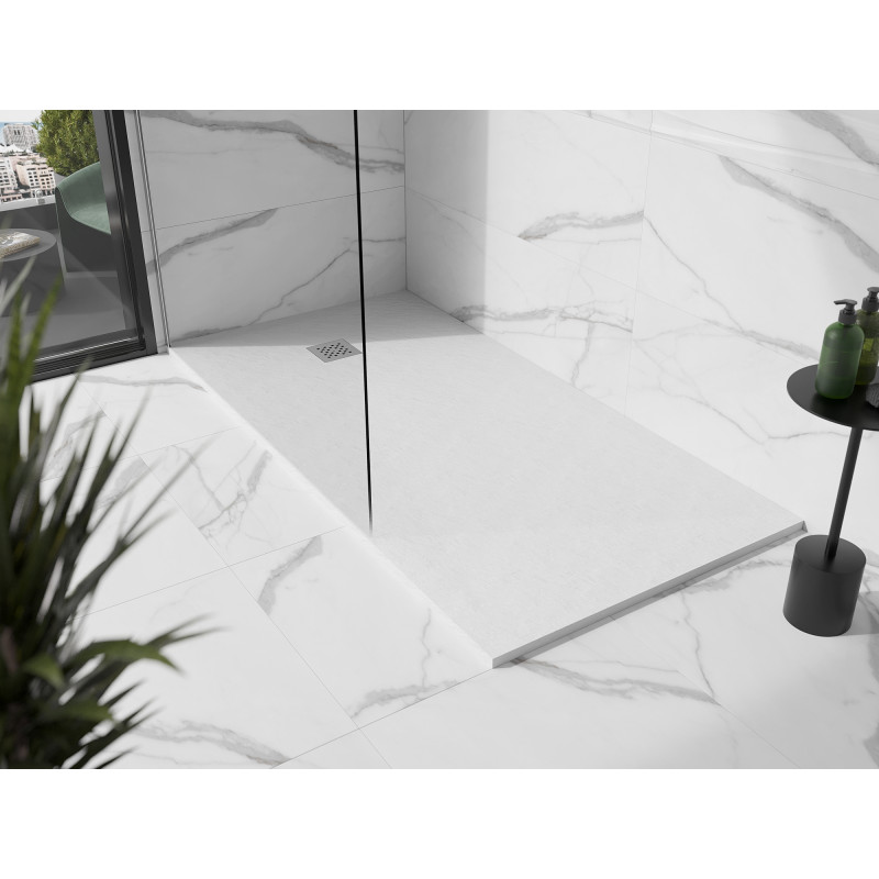 Mexen Stone+ obdĺžnikový kompozitný sprchovací kút 180 x 90 cm, biely - 44109018