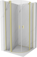 Mexen Mist polkruhová sprchová kabína výklopná 90 x 90 cm, transparentná, zlatá kartáčovaná - 8A32-090-090-55-00