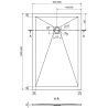 Mexen Stone+ kompozitná štvorcová sprchová vanička 140 x 100 cm, Biela - 44101014