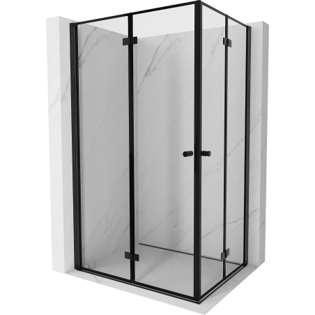 Mexen Mist-F Duo skladací sprchový kút 95 x 70 cm, čierny rám, čierny - 8A6-095L-070P-70-70
