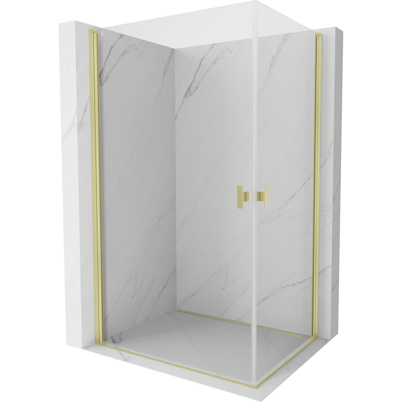Mexen Mist-B Duo sprchovací kút 90 x 70 cm, priehľadný, brúsené zlato - 8A2-090-070-55-00
