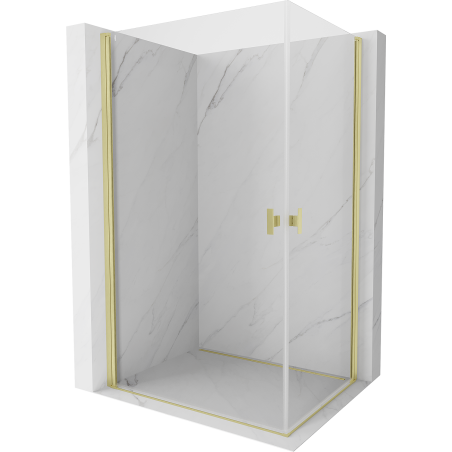 Mexen Mist-B Duo sprchovací kút 90 x 70 cm, priehľadný, brúsené zlato - 8A2-090-070-55-00