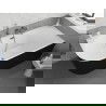 Mexen Silo voľne stojaca rohová pravá ryhovaná 170 x 80 cm, biela/čierna, prepad gun gray brúsený- 52891708075P-66