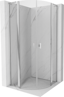 Mexen Mist L polkruhová sprchová kabína otváracia 100 x 100 cm, transparentná, chróm - 8A32L-100-100-01-00