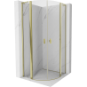 Mexen Mist L polkruhová sprchová kabína s vyklápacími dverami 100 x 100 cm, transparentná, zlatá - 8A32L-100-100-50-00