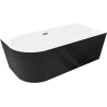 Mexen Silo voľne stojaca rohová pravá ryhovaná vaňa 170 x 80 cm, biela/čierna, prepad gun metal - 52891708075P-95