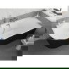Mexen Silo voľne stojaca rohová pravá ryhovaná 170 x 80 cm, biela/čierna, prepad gun metal - 52891708075P-95