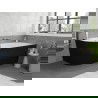 Mexen Silo voľne stojaca rohová pravá ryhovaná 170 x 80 cm, biela/čierna, prepad gun metal - 52891708075P-95