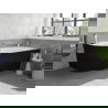 Mexen Silo voľne stojaca vaňa rohová pravá ryhovaná 170 x 80 cm, biela/čierna, prepad nikel brúsený - 52891708075P-97