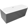 Mexen Silo voľne stojaca rohová ľavá ryhovaná vaňa 150 x 75 cm, biela/sivá, preliv chróm - 52891507562L-01