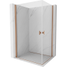 Mexen Mist-B Duo sprchový kút otvárací 75 x 70 cm, transparentný, brúsená meď - 8A2-075-070-65-00