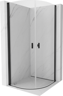 Mexen Mist sprchová kabína polkruhová otočná 90 x 90 cm, transparentná, čierna - 8A31-090-090-70-00