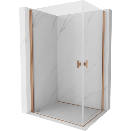 Mexen Mist-B Duo sprchový kút 85 x 75 cm, transparentný, kartáčovaná meď - 8A2-085-075-65-00