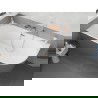 Mexen Silo voľne stojaca rohová ľavá ryhovaná 170 x 80 cm, biela/sivá, preliv ružové zlato - 52891708062L-60
