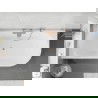 Mexen Silo voľne stojaca rohová ľavá ryhovaná vaňa 170 x 80 cm, biela/sivá, prepad kartáčovaná meď - 52891708062L-65