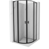 Mexen Mist L polkruhový sprchový kút 90 x 90 cm, čierny rám, čierny - 8A32L-090-090-70-70