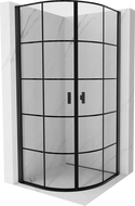 Mexen Mist sprchový kút polkruhový výklopný 70 x 70 cm, čierna mriežka, čierna - 8A31-070-070-70-77