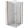 Mexen Mist-B Duo sprchovací kút otvárací 95 x 95 cm, priehľadný, brúsená meď - 8A2-095-095-65-00