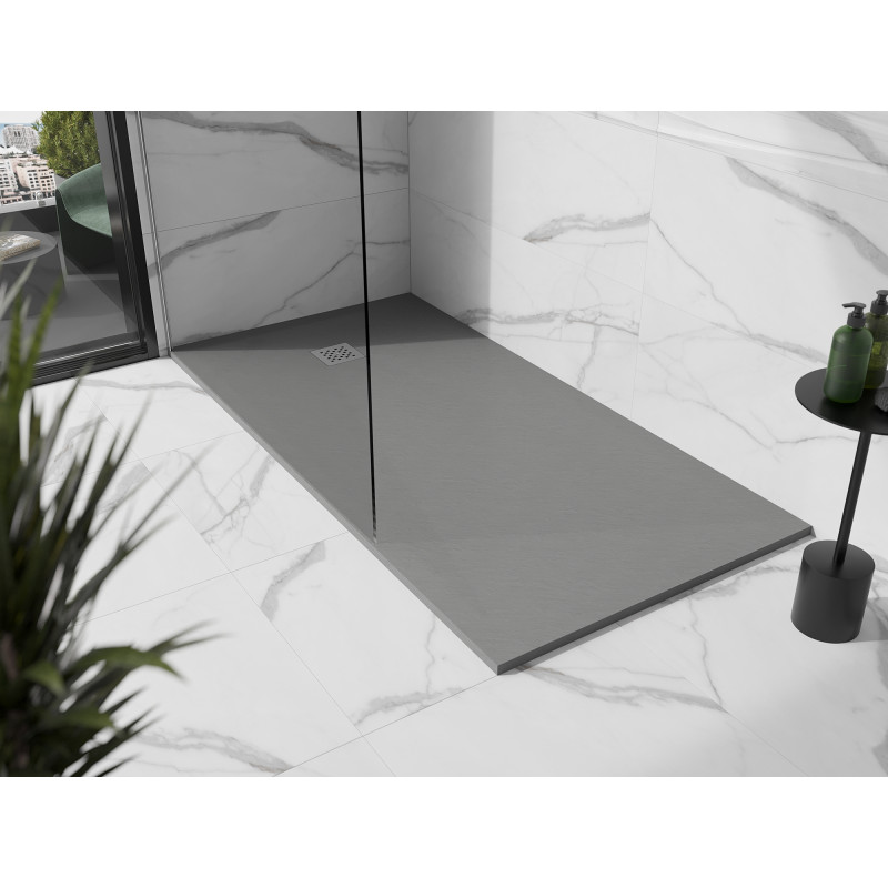 Mexen Stone+ obdĺžniková kompozitná sprchová vanička 180 x 70 cm, sivá-betón - 44617018