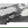 Mexen Silo voľne stojaca rohová pravá drážkovaná vaňa 150 x 75 cm, biela/sivá, prepad čierny - 52891507562P-70