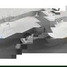 Mexen Silo voľne stojaca rohová pravá ryhovaná vaňa 150 x 75 cm, biela/sivá, prepad brúsený nikel - 52891507562P-97