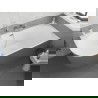 Mexen Silo voľne stojaca rohová pravá drážkovaná vaňa 170 x 80 cm, biela/šedá, prepad chróm - 52891708062P-01