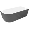 Mexen Silo voľne stojaca rohová pravá ryhovaná vaňa 170 x 80 cm, biela/sivá, biely preliv - 52891708062P-20