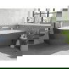 Mexen Silo voľne stojaca rohová pravá ryhovaná vaňa 170 x 80 cm, biela/sivá, biely prepad - 52891708062P-20