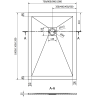 Mexen Stone+ kompozitná štvorcová sprchová vanička 100 x 80 cm, Šedá-Betón - 44618010