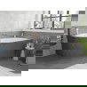 Mexen Silo voľne stojaca rohová pravá ryhovaná vaňa 170 x 80 cm, biela/sivá, prepad zlatý - 52891708062P-50