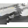 Mexen Silo vaňa voľne stojaca rohová pravá ryhovaná 170 x 80 cm, biela/sivá, prepad zlatý kartáčovaný - 52891708062P-55