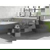 Mexen Silo vaňa voľne stojaca rohová pravá ryhovaná 170 x 80 cm, biela/sivá, prepad zlatý kartáčovaný - 52891708062P-55