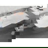 Mexen Silo voľne stojaca rohová pravá ryhovaná vaňa 170 x 80 cm, biela/sivá, prepad ružové zlato - 52891708062P-60