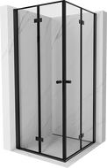 Mexen Mist-F Duo skladací sprchovací kút 120 x 120 cm, čierny rám, čierny - 8A6-120L-120P-70-70