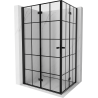 Mexen Mist-F Duo skladací sprchovací kút 90 x 70 cm, čierna mriežka, čierna - 8A6-090L-070P-70-77