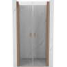 Mexen Mist sprchové dvere otočné 95 cm, transparentné, brúsená meď - 8A7-095-000-65-00