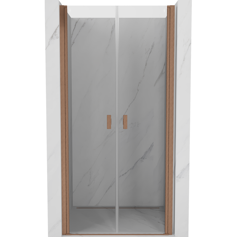 Mexen Mist sprchové dvere výklopné 120 cm, priehľadné, brúsená meď - 8A7-120-000-65-00